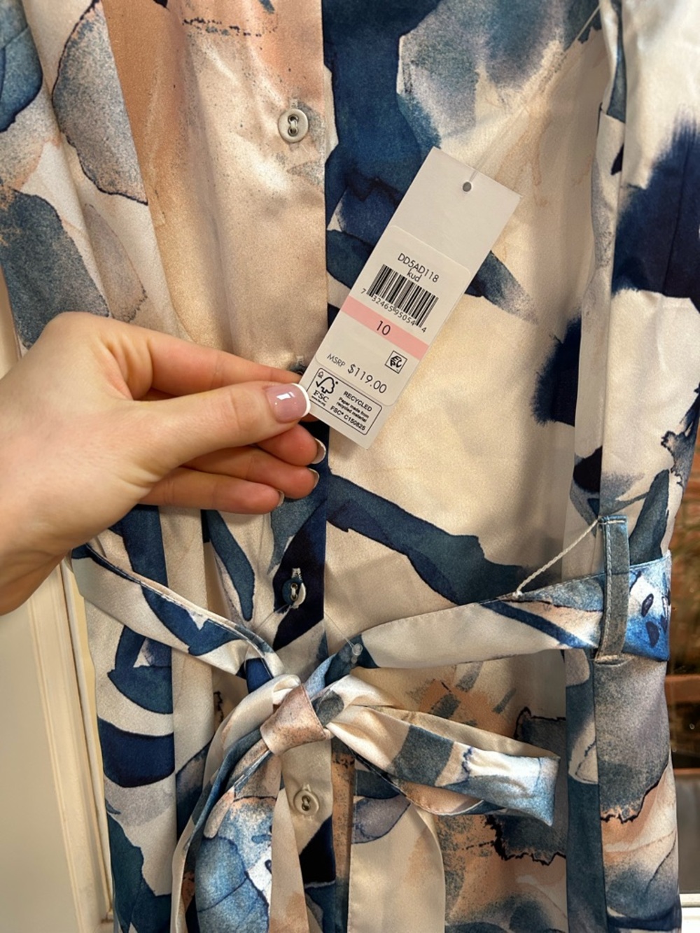 NWT DKNY Sleeveless Collared Button Front Midi Shirtdress Dress In Spring Navy - Picture 4 of 6